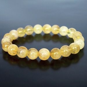 Citrine Bracelet Gemstone Beaded Stretch Healing Jewelry